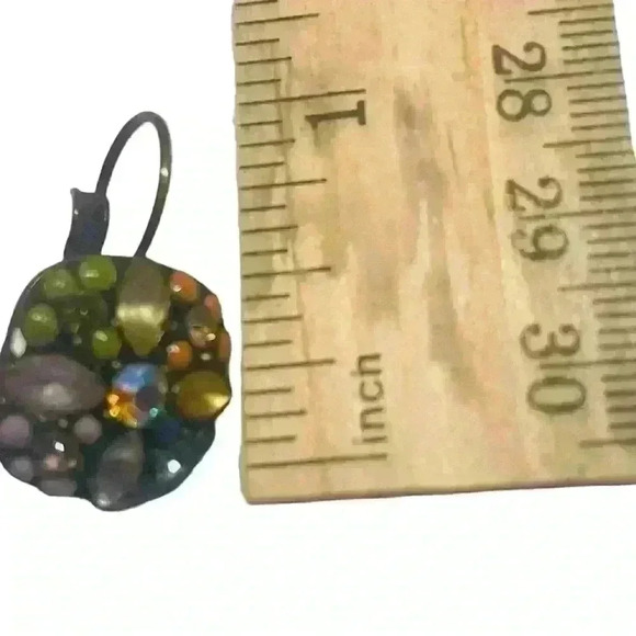 Vintage Multi Colored Stones Earrings. - Picture 2 of 2
